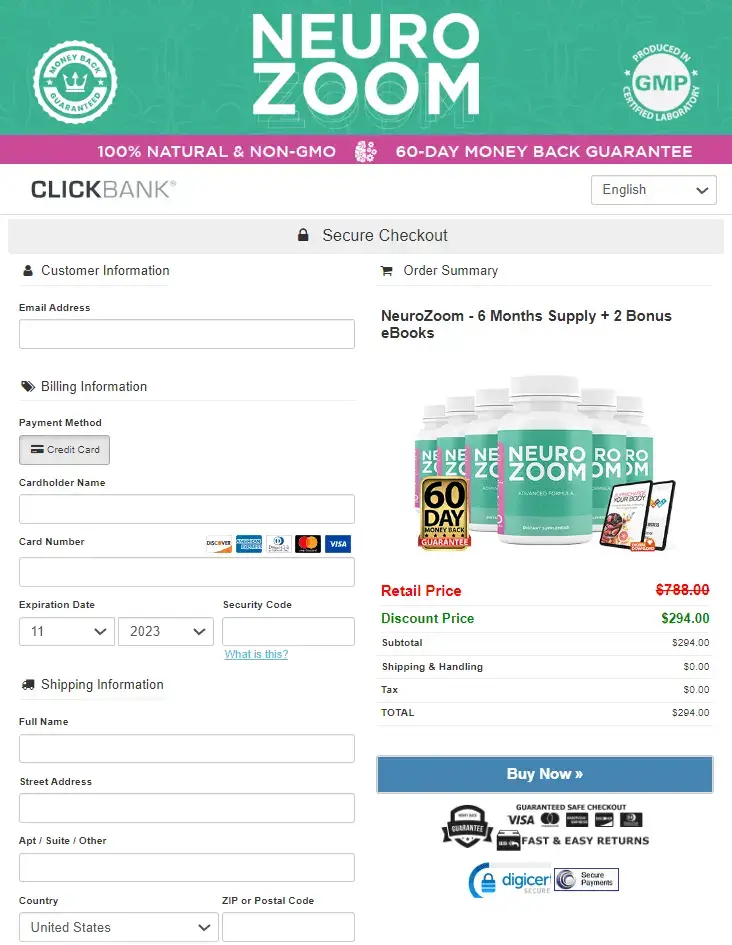 NeuroZoom-Checkout-Page